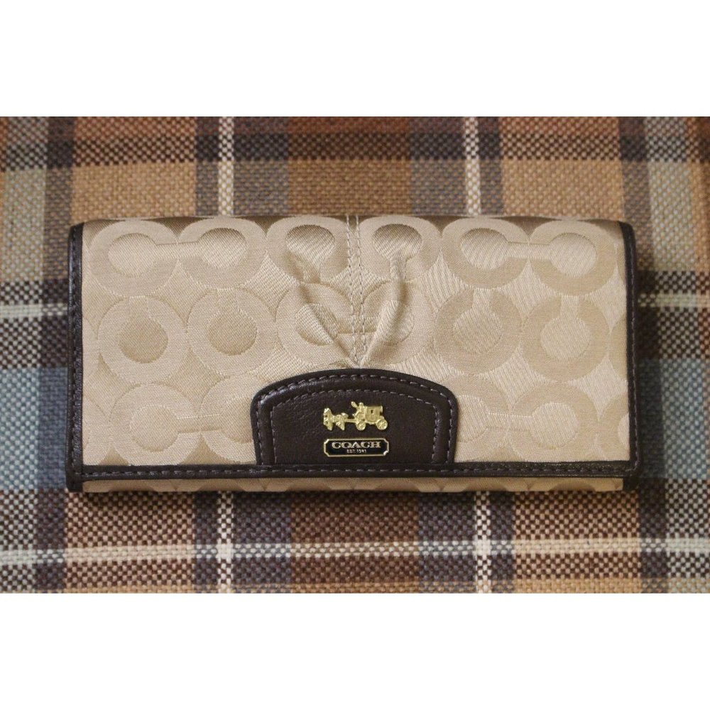 Coach Madison Op Art Wallet Sateen & Leather